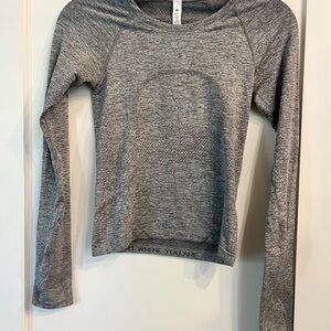 Gray Long Sleeve Athletic Top